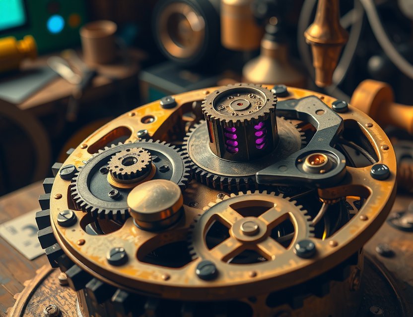 Circuit Enigma - Steampunk puzzle game screenshot featuring intricate mechanical devices