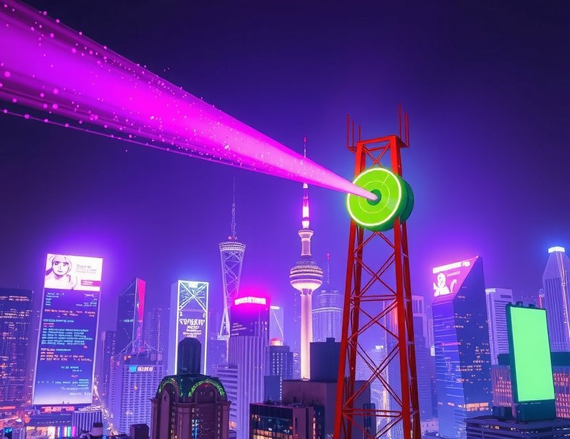 Signal boost from dev trenches in neon cyberpunk city